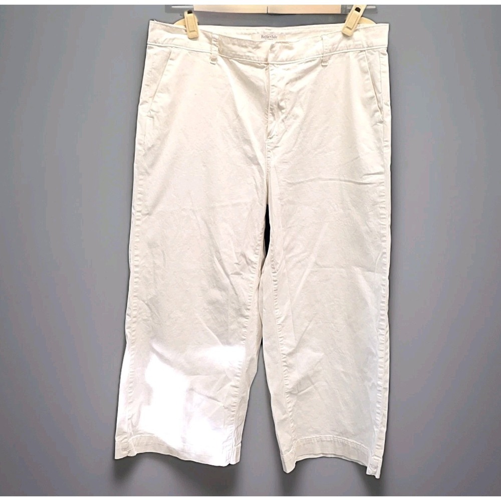 Belle Isle by Torrid White Wide Leg Chino Pants Coastal Casual sz 14 Resort